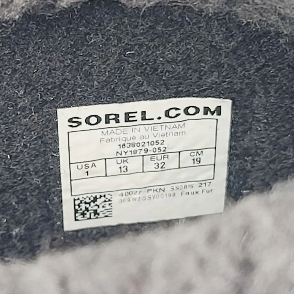 Sorel‎ Girl's Gray Blue Flurry NY1879-052 Fur Outdoor Winter Boot Size 1